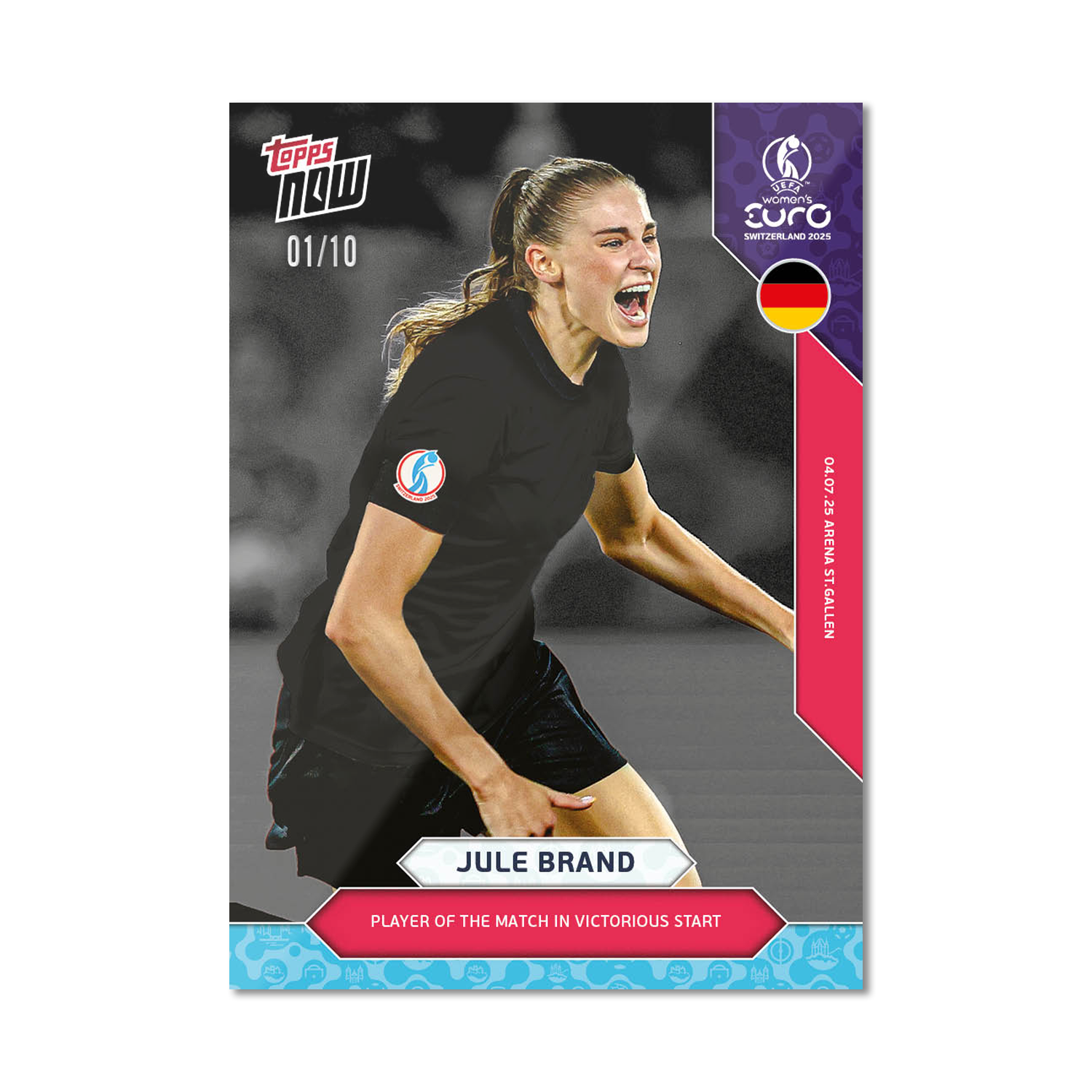 Jule Brand - UEFA Women’s EURO 2025™ Topps NOW - Card 5 - PR: 278 - Image 4