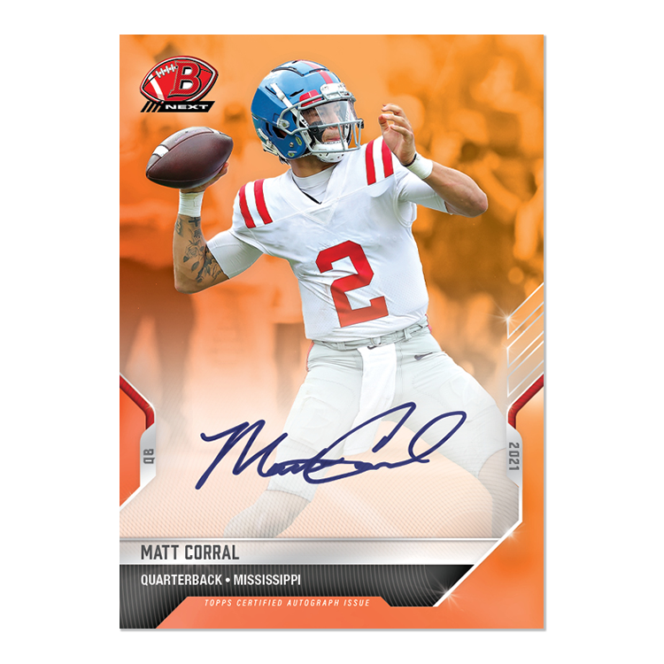 On-Card Auto # to 5 - Matt Corral - 2021 Bowman NEXT TOPPS NOW Football Card 5E