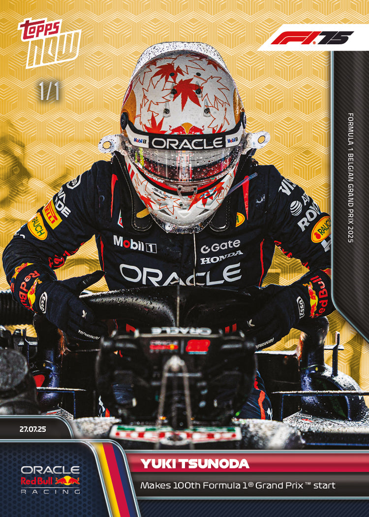 Alternative view of Yuki Tsunoda - 2025 Formula 1 Topps NOW - Card 53 - PR: 1312