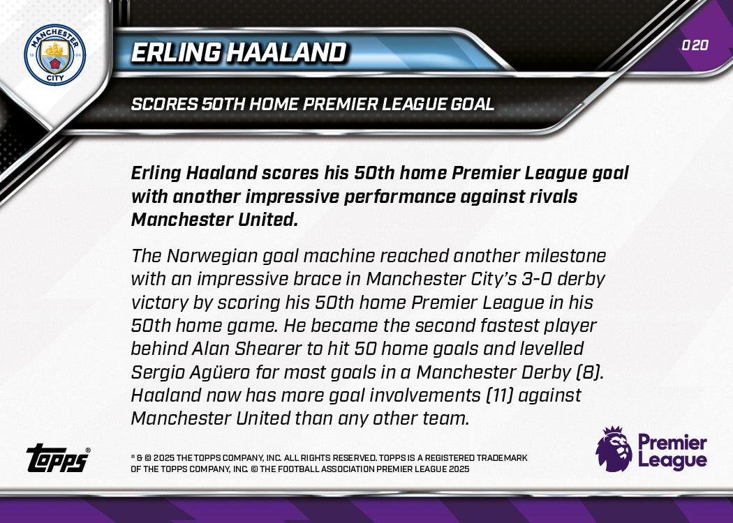 Erling Haaland - 2025-26 Premier League Topps NOW - Card 20 - PR: 1137 - Image 7