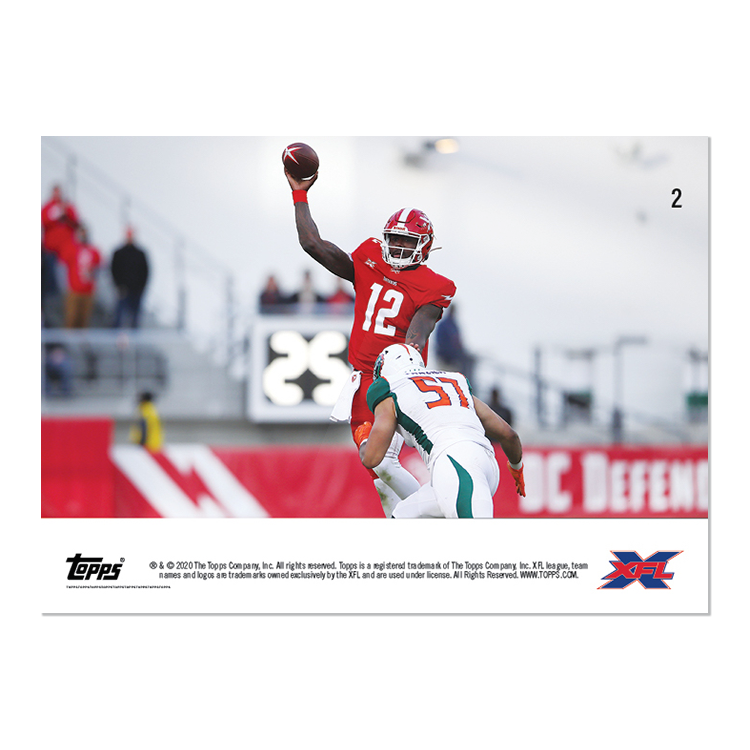Cardale Jones - XFL TOPPS NOW Card 2 - Print Run: 445 - Image 2