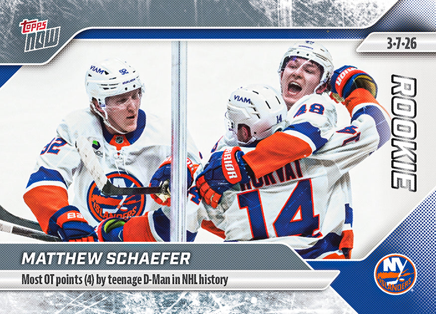 Matthew Schaefer - 2025-26 NHL Topps NOW - Sticker # 117 Pack - PR: 1635