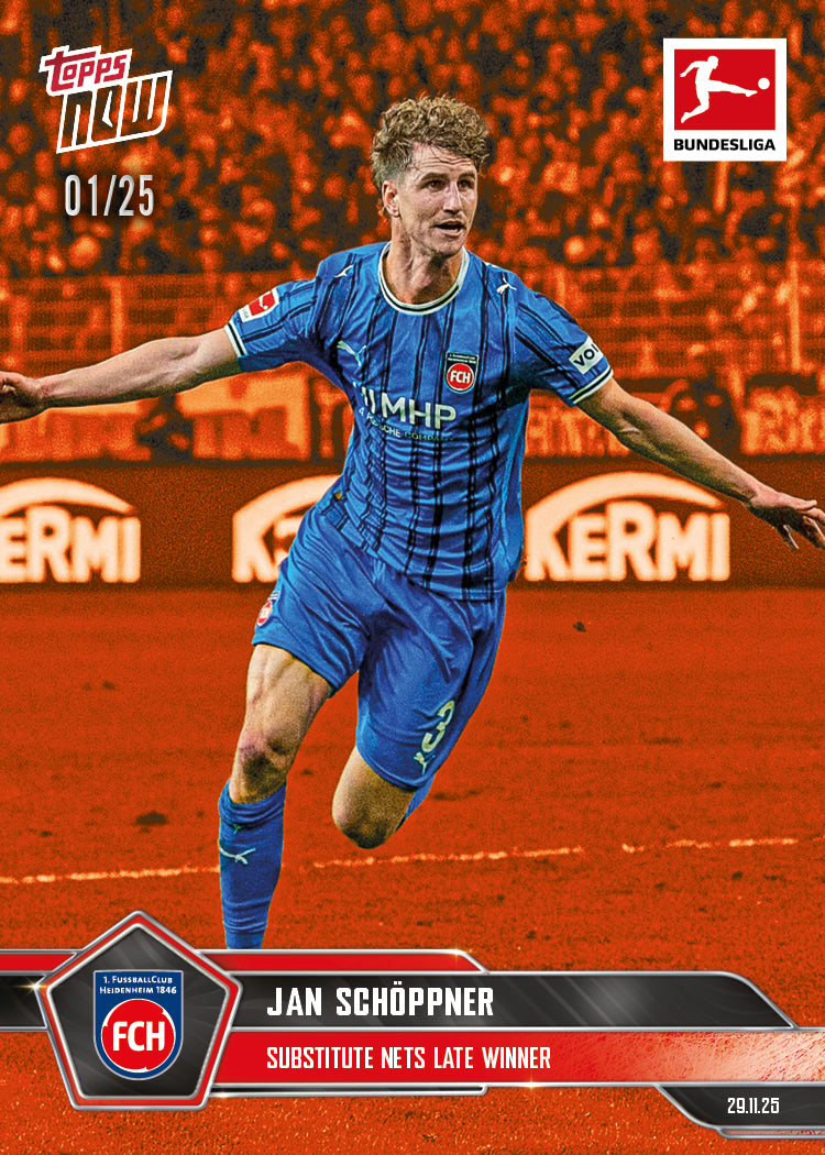 Jan Schöppner - 2025-26 Bundesliga Topps NOW - Card 70 - PR: 103 - Image 5
