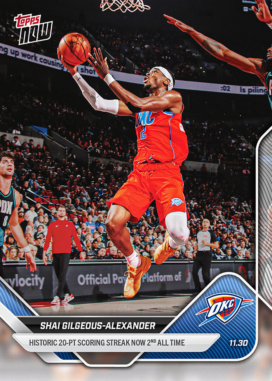 Shai Gilgeous-Alexander - 2025-26 NBA Topps NOW - Card 69 - PR: 1095
