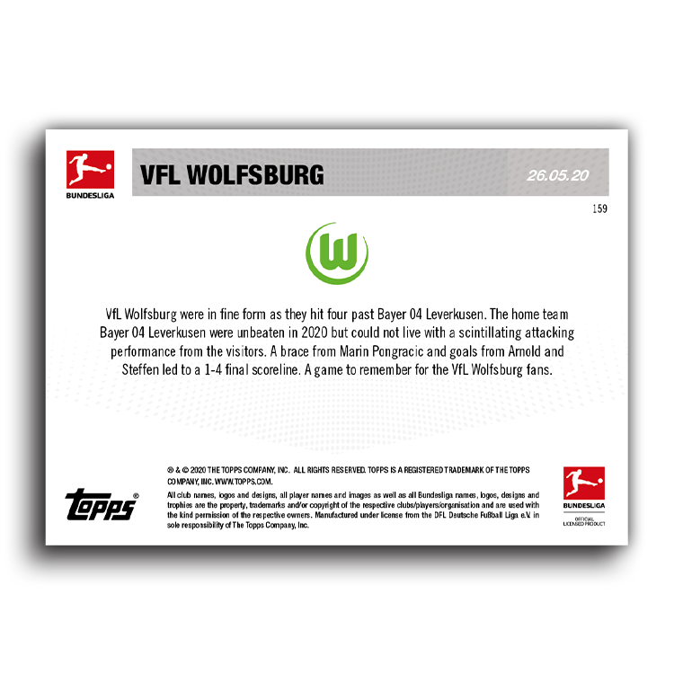 Alternative view of Outstanding team performance - Bundesliga TOPPS NOW Card #159 - Print Run: 63
