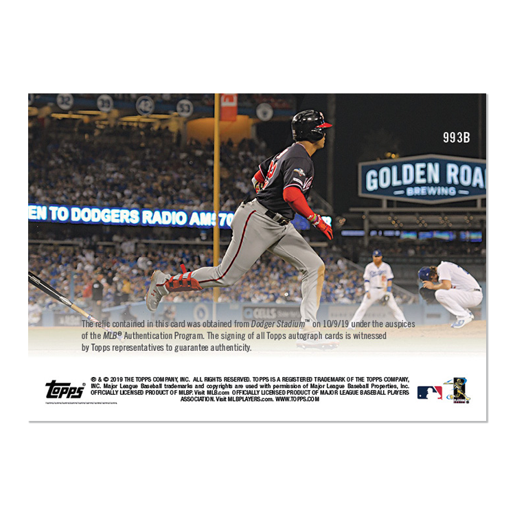 On-Card Auto Relic # to 25 - Juan Soto - MLB TOPPS NOW Card 993B - Image 2