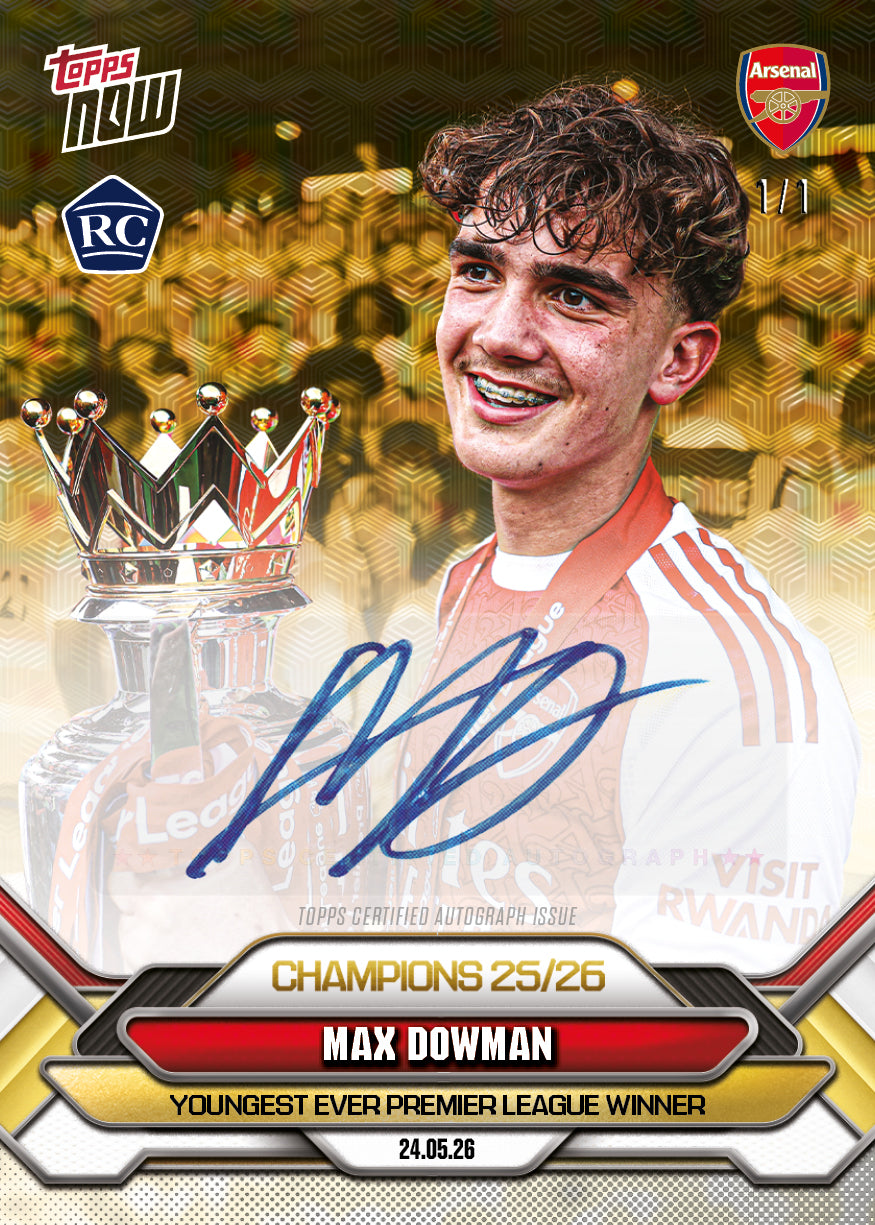 Max Dowman - 2025-26 Arsenal FC Topps NOW - Card 2 - PR: 18914 - Image 2