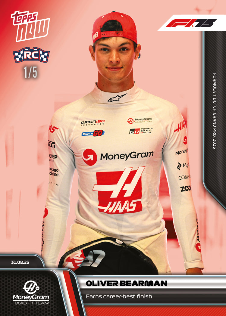 Oliver Bearman - 2025 Formula 1 Topps NOW - Card 59 - PR: 2017 - Image 3
