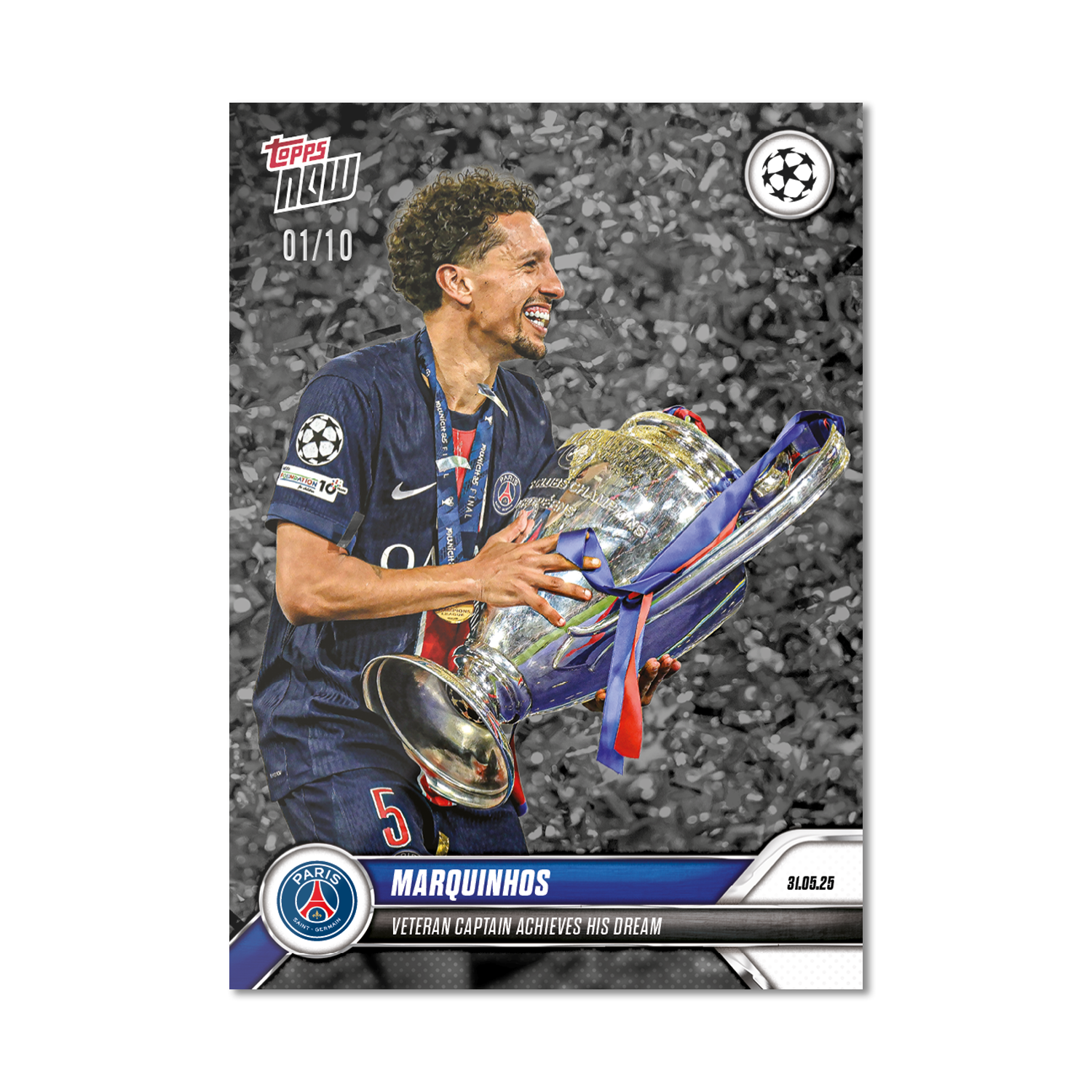Marquinhos - 2024-25 UCL Topps NOW - Card 160 - LOOK FOR AUTO - PR: 1299 - Image 5