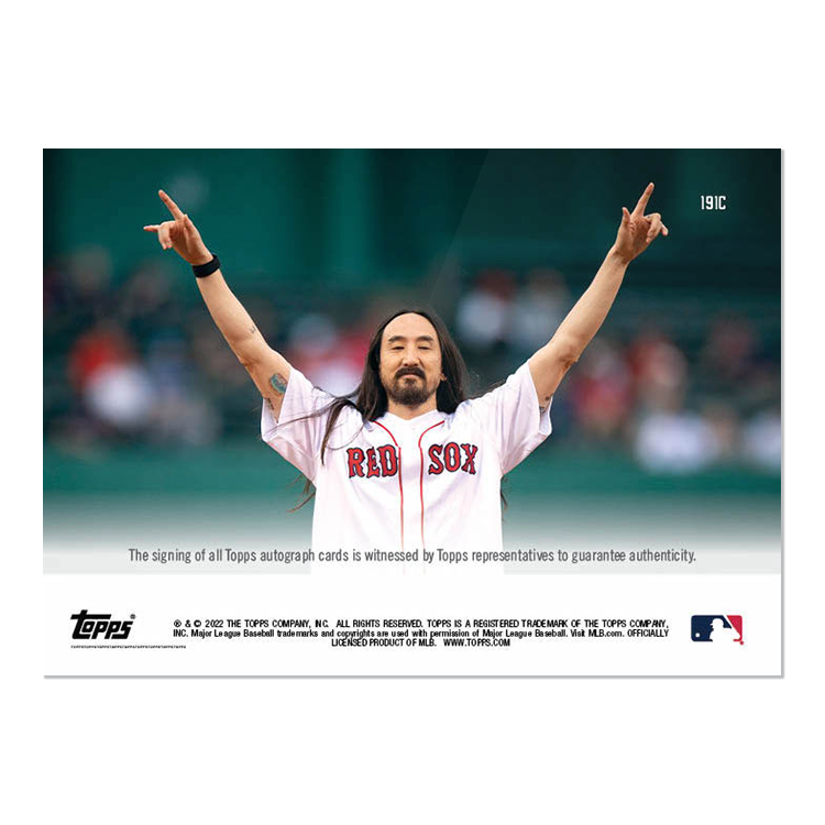 On-Card Auto # to 10 - Steve Aoki - 2022 MLB TOPPS NOW Card 191C - Image 2