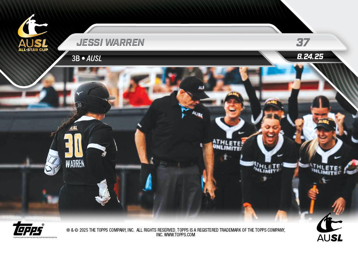 Jessi Warren - 2025 AUSL Topps NOW - Card 37 - PR: 536 - Image 2