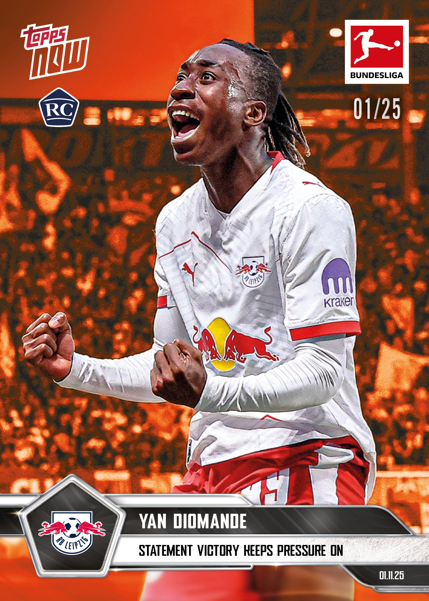 Yan Diomande - 2025-26 Bundesliga Topps NOW - Card 56 - PR: 880 - Image 5
