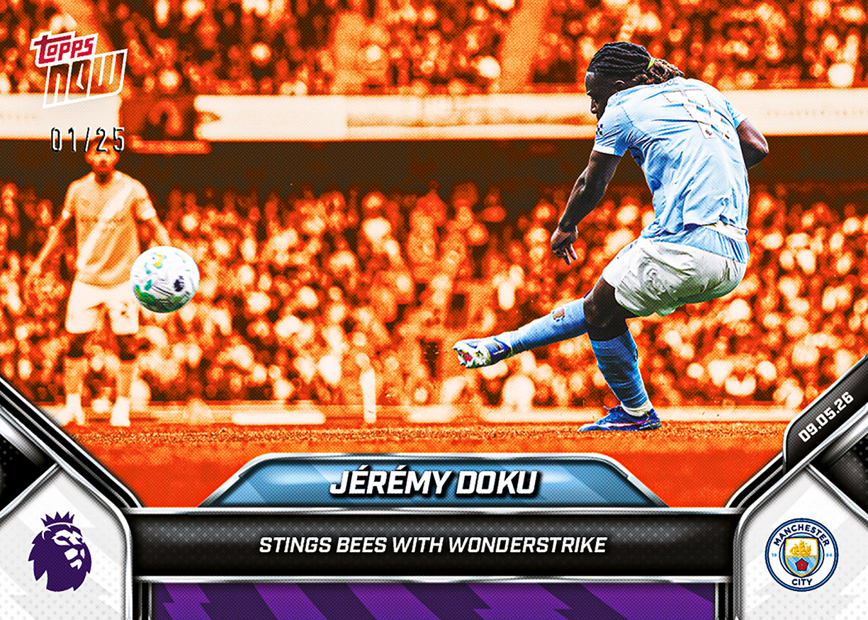 Jérémy Doku - 2025-26 Premier League Topps NOW - Card 190 - PR: 317 - Image 5