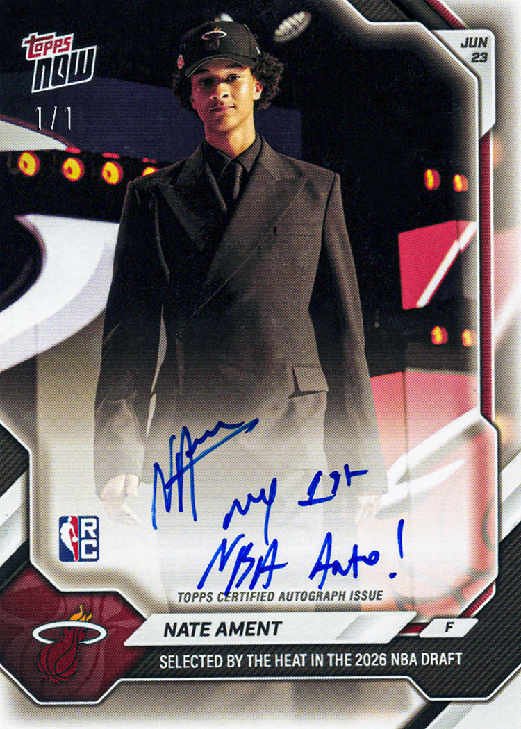 Nate Ament - 2026-27 NBA Topps NOW - Card NAME - PR: 1297 - Image 2