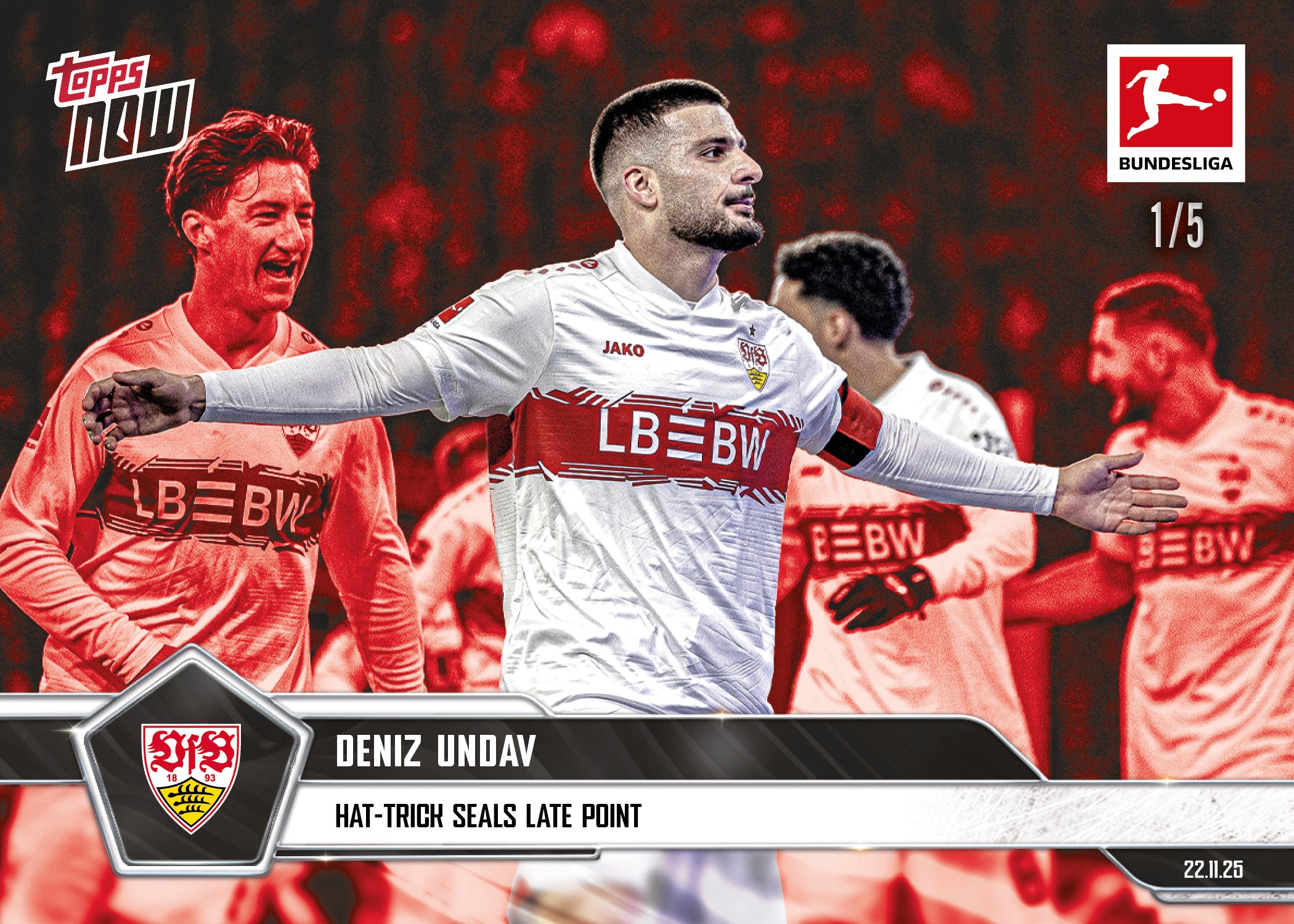 Deniz Undav - 2025-26 Bundesliga Topps NOW - Card 63 - PR: 409 - Image 3