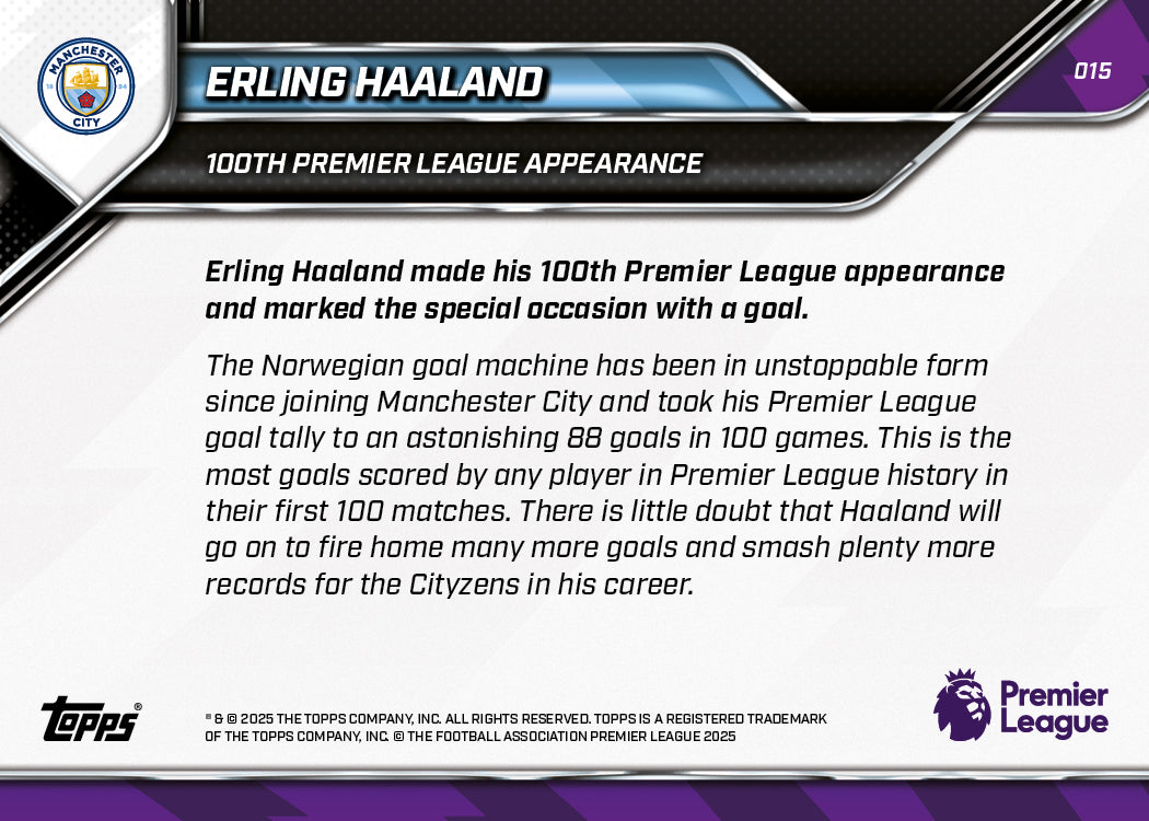 Erling Haaland - 2025-26 Premier League Topps NOW - Card 15 - PR: 1340 - Image 7