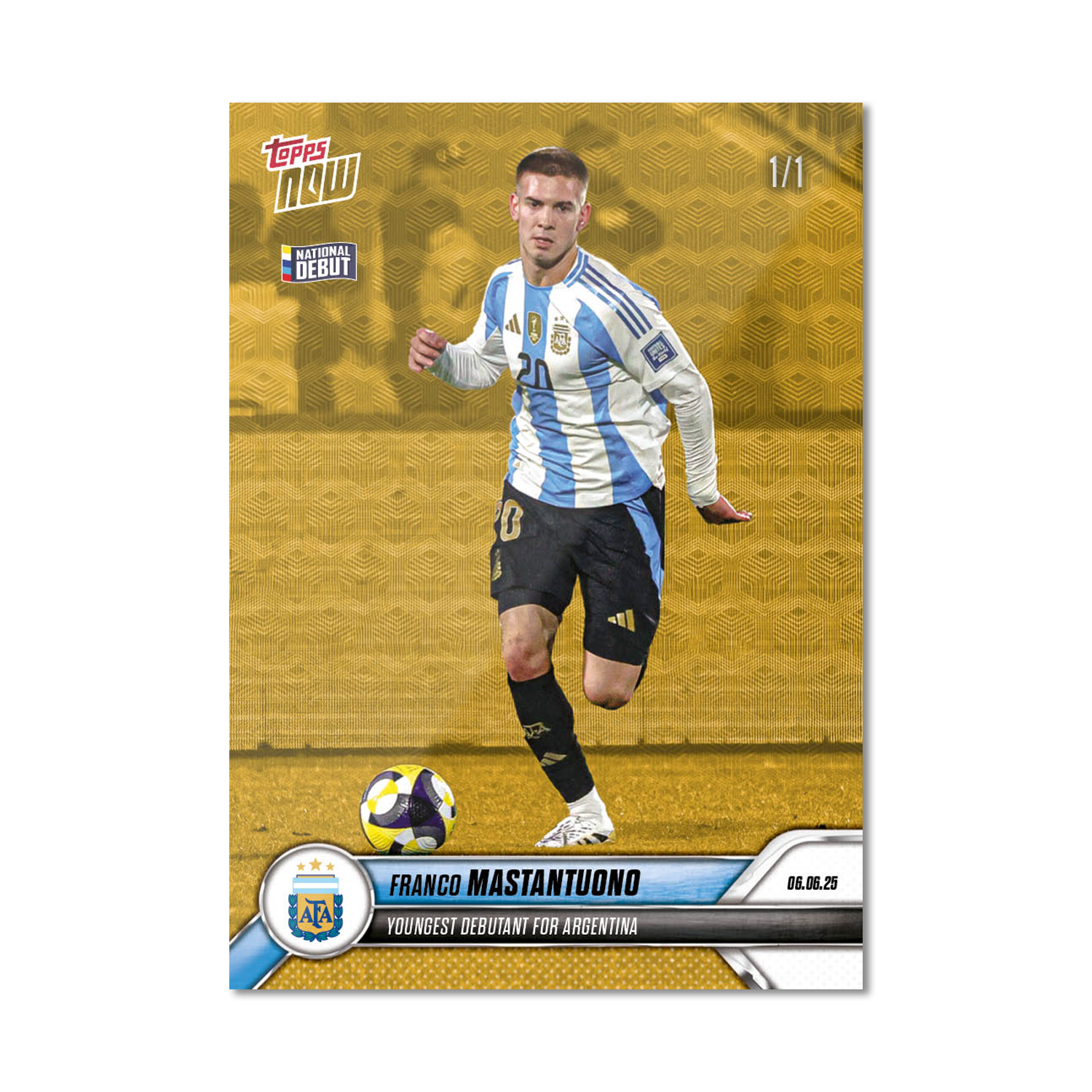 Franco Mastantuono - 2024-25 Argentina Topps NOW - Card 1 - PR: 7463 - Image 2