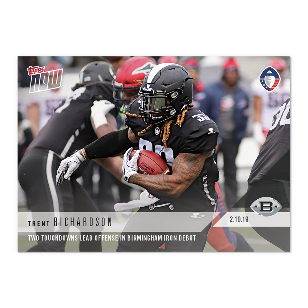 Trent Richardson - AAF TOPPS NOW Card 5 - Print Run: 338