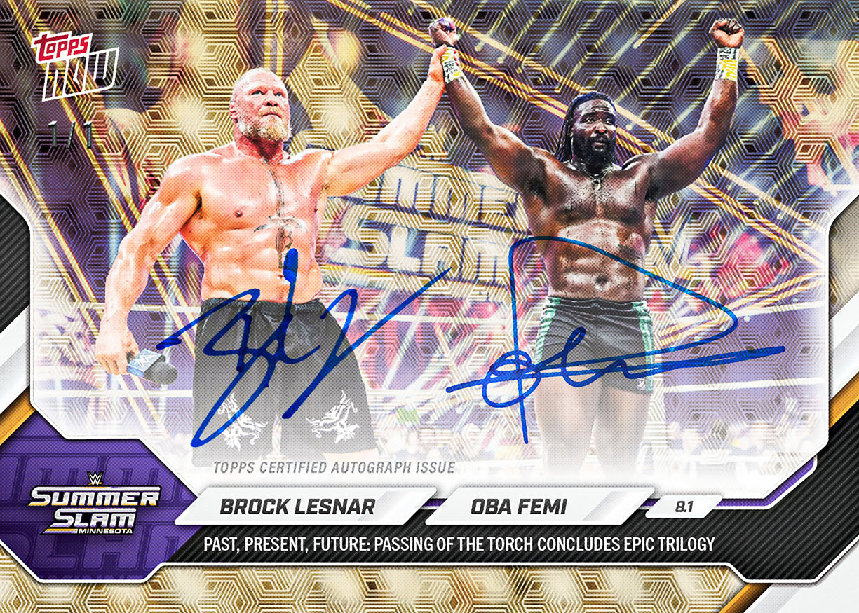 Brock Lesnar / Oba Femi - 2026 WWE Topps NOW - Card 78 - PR: 5340 - Image 2