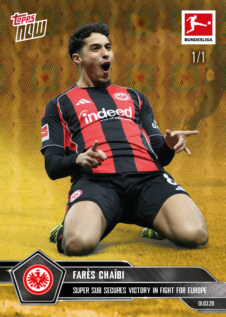 Farès Chaïbi - 2025-26 Bundesliga Topps NOW - Card 139 - PR: 209 - Image 2