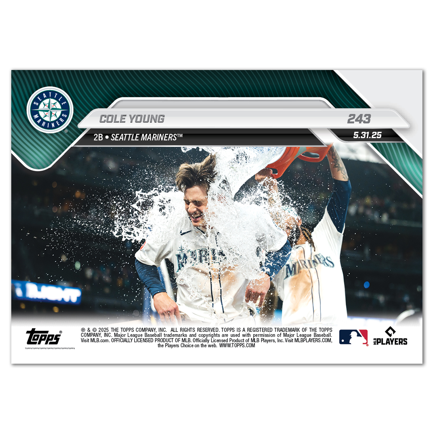 Cole Young - 2025 MLB Topps NOW - Card 243 - PR: 3543 - Image 3