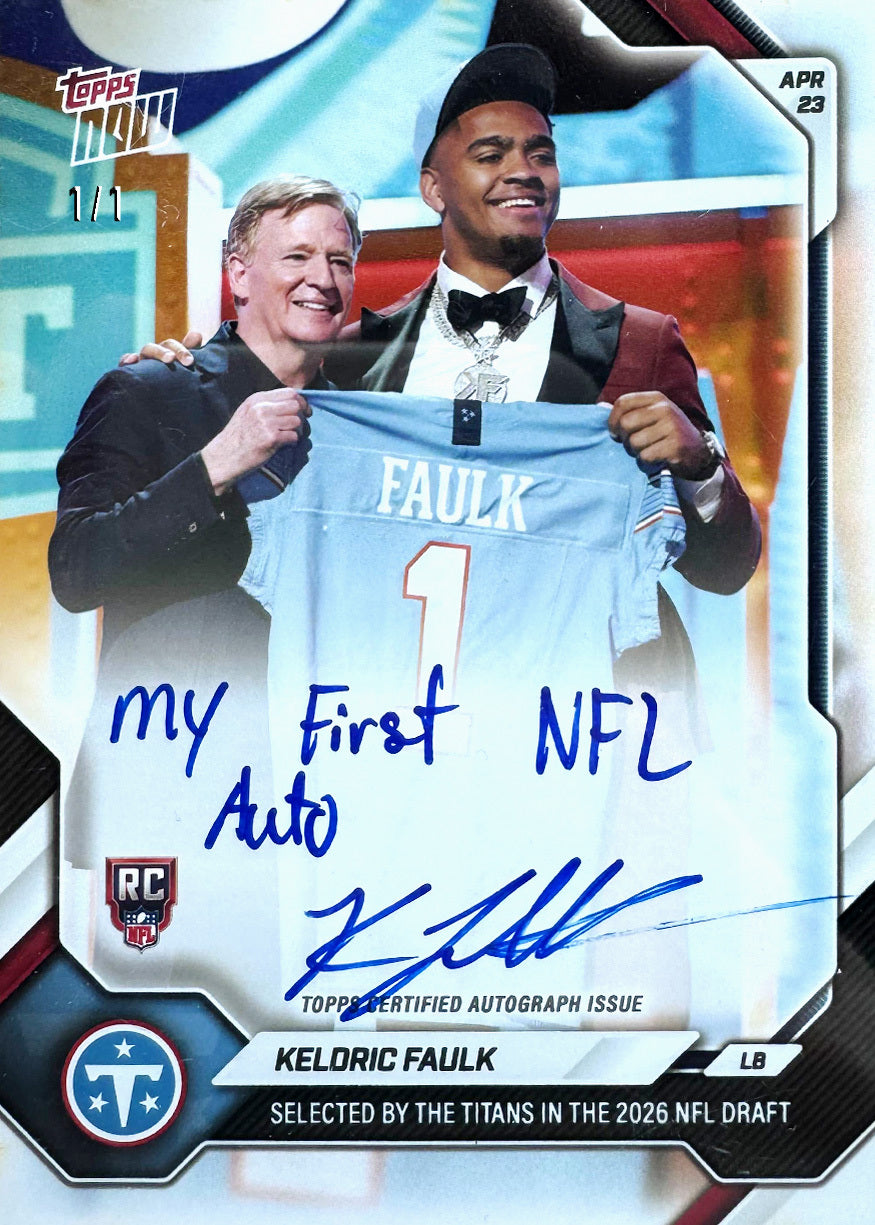 Alternative view of Keldric Faulk - 2026 NFL Topps NOW - Card KFAU - PR: 1356