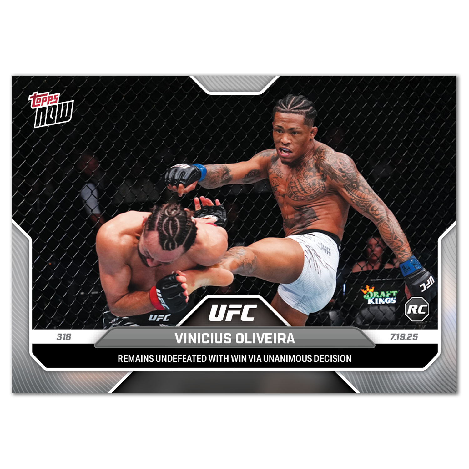 Vinicius Oliveira - 2025 UFC Topps NOW - Card 22 - PR: 396
