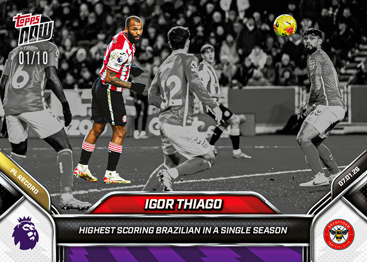 Igor Thiago - 2025-26 Premier League Topps NOW - Card 105 - PR: 242 - Image 4