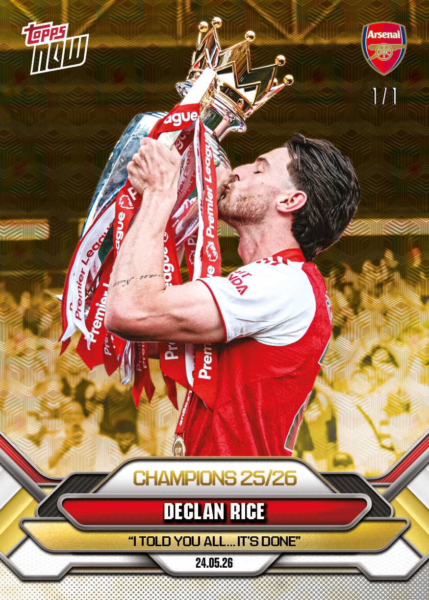 Declan Rice - 2025-26 Arsenal FC Topps NOW - Card 6 - PR: 8975 - Image 3