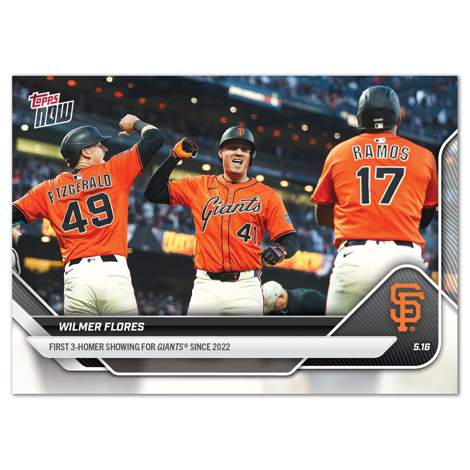 Wilmer Flores - 2025 MLB Topps NOW - Card 188 - PR: 714