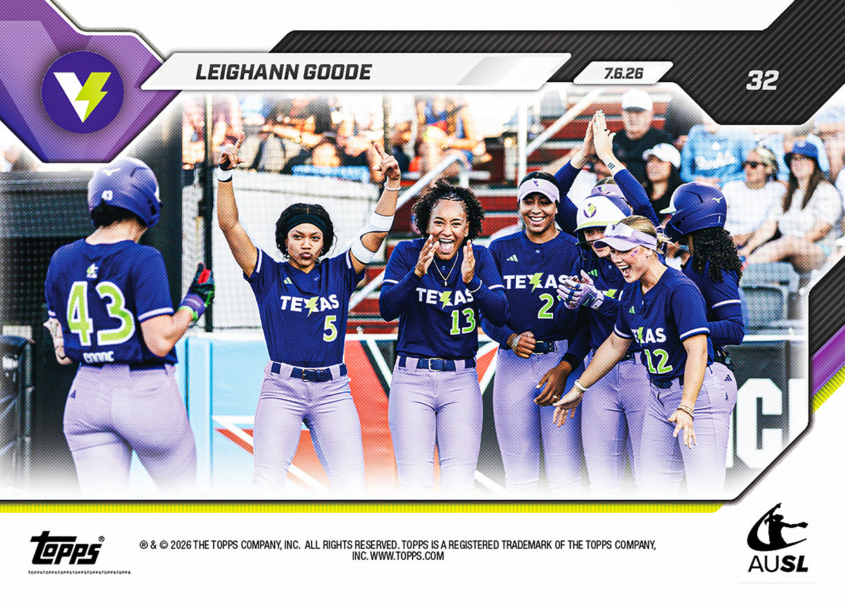 Leighann Goode - 2026 AUSL Topps NOW - Card 32 - PR: 1035 - Image 3