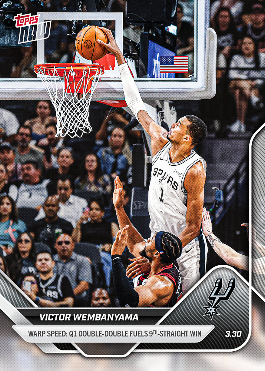 Victor Wembanyama - 2025-26 NBA Topps NOW - Card 233 - PR: 3822