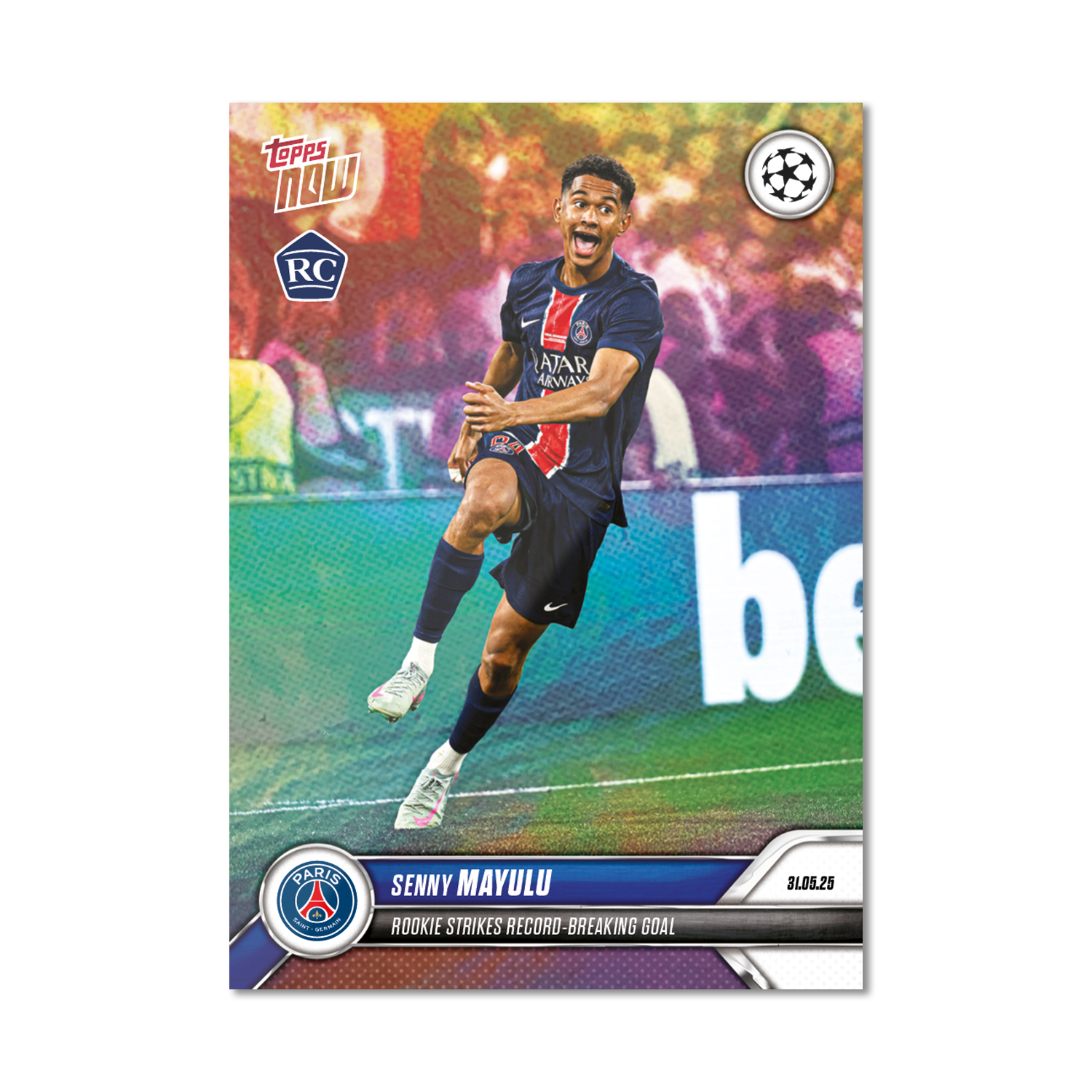 Senny Mayulu - 2024-25 UCL Topps NOW - Card 164 - LOOK FOR AUTO-RELIC - PR: 1637 - Image 3