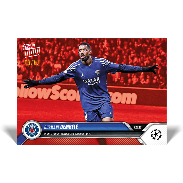 Ousmane Dembélé - Shines bright with brace against Brest - 24/25 UCL Topps NOW Card 99 - PR: 98 - Image 4