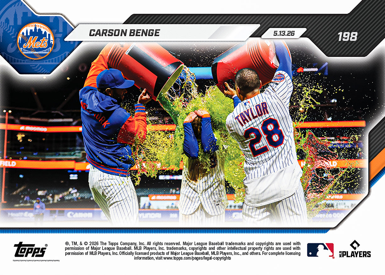 Carson Benge - 2026 MLB Topps NOW - Card 198 - PR: 1585 - Image 2