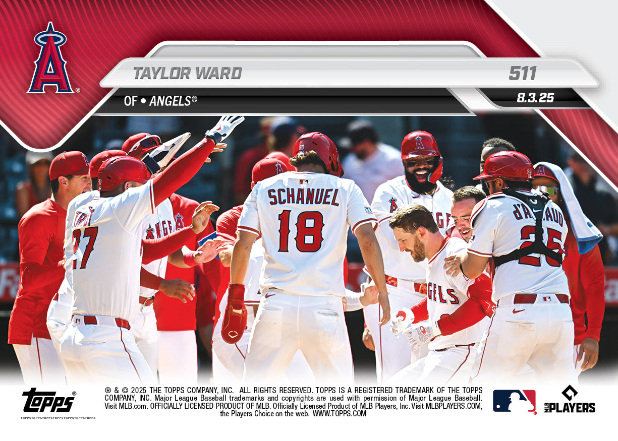 Taylor Ward - 2025 MLB Topps NOW - Card 511 - PR: 411 - Image 2
