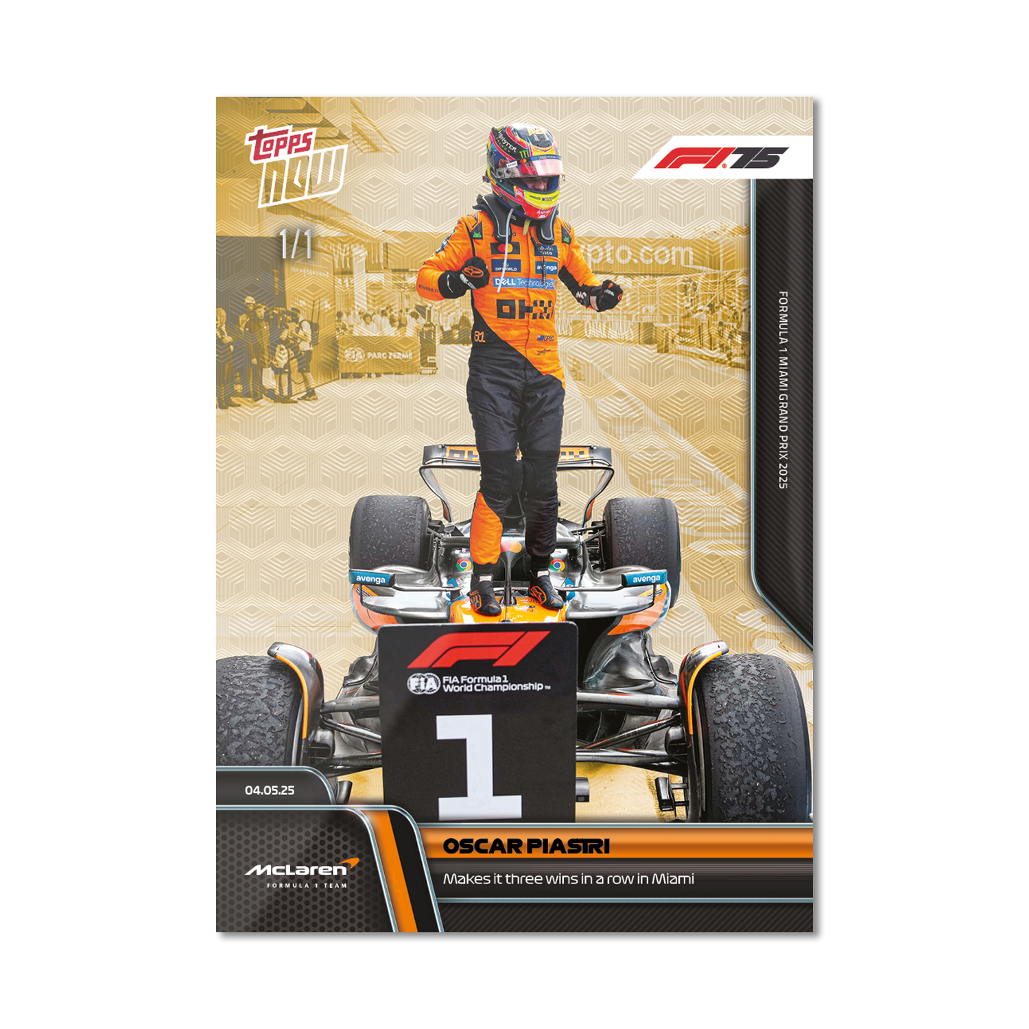 Oscar Piastri - 2025 Formula 1 Topps NOW - Card 34 - PR: 2260 - Image 2