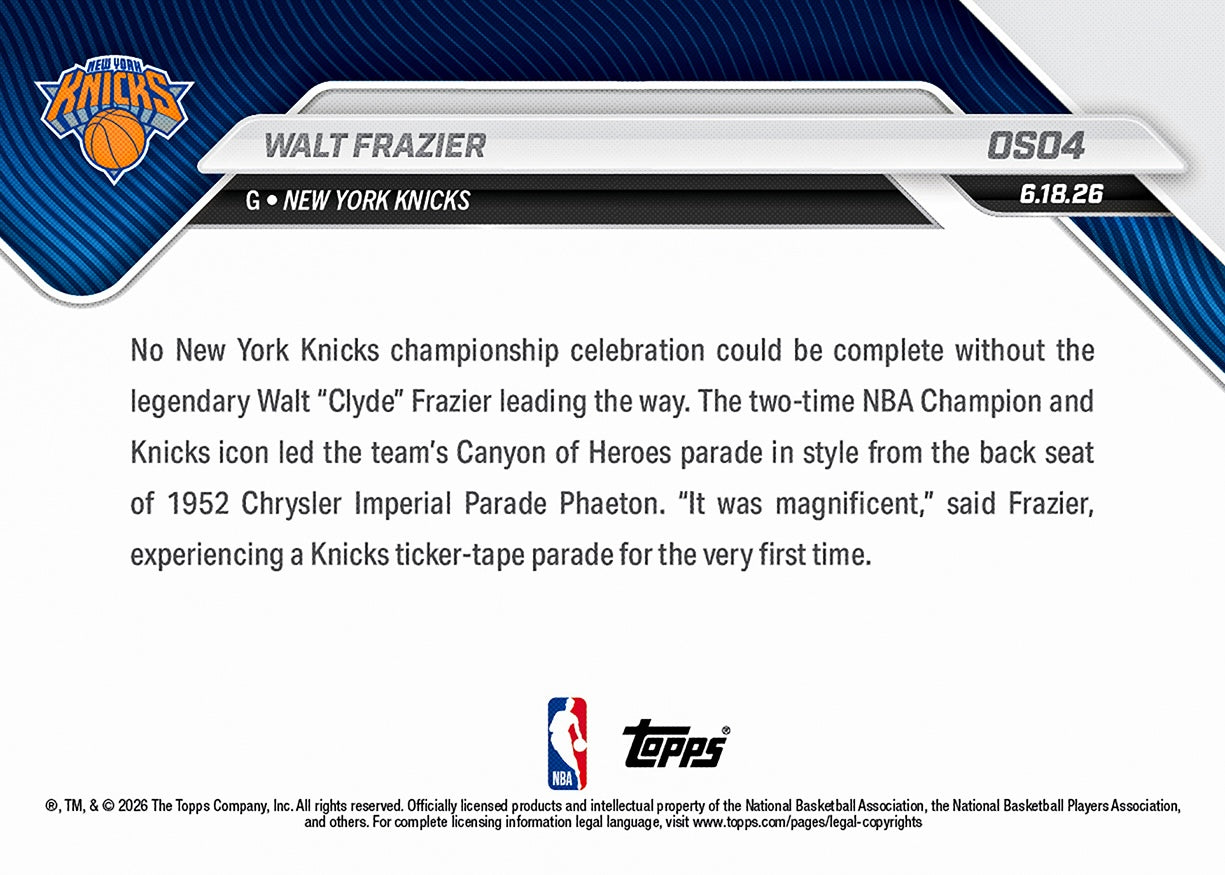 Walt Frazier - 2025-26 NBA Topps NOW - Card OS04 - PR: 2688 - Image 2