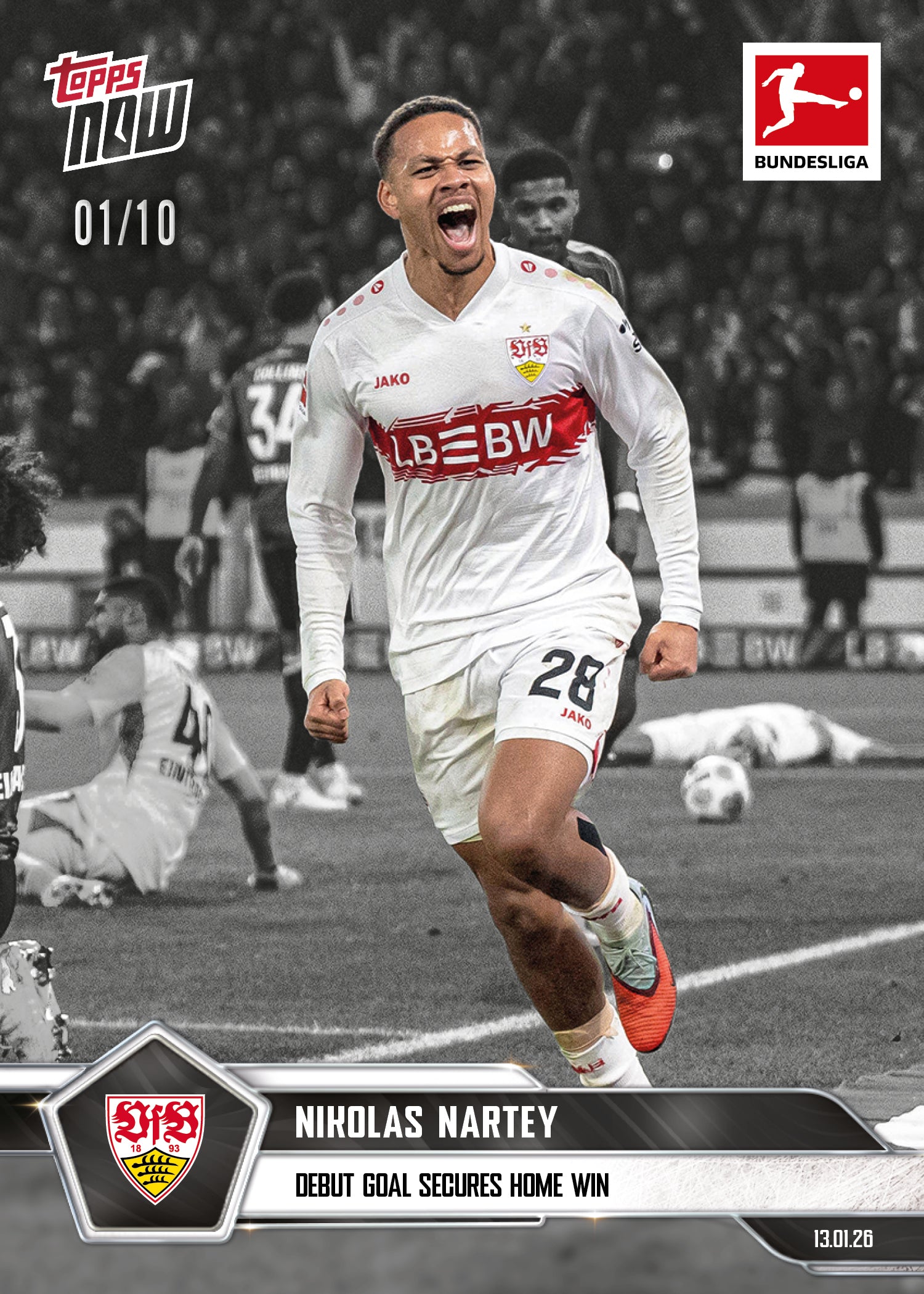 Nikolas Nartey - 2025-26 Bundesliga Topps NOW - Card 99 - PR: 156 - Image 4