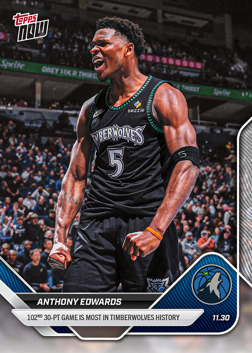 Anthony Edwards - 2025-26 NBA Topps NOW - Card 70 - PR: 1242