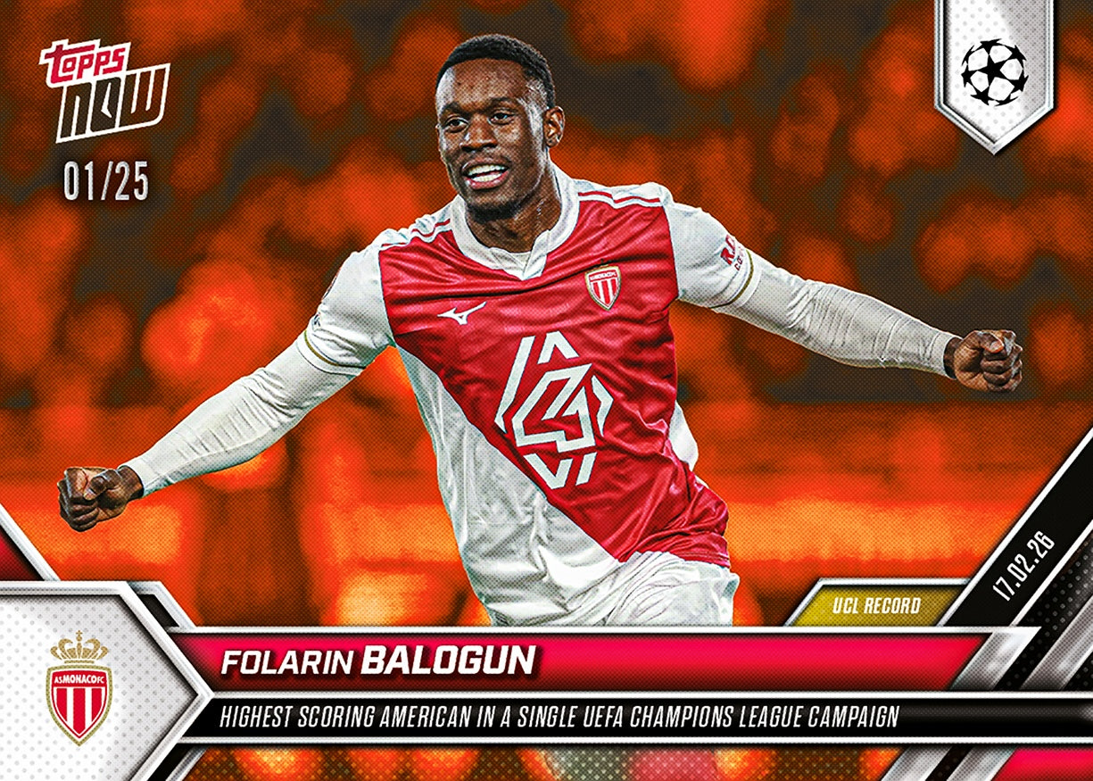 Folarin Balogun - 2025-26 UCL Topps NOW - Card 87 - PR: 213 - Image 5