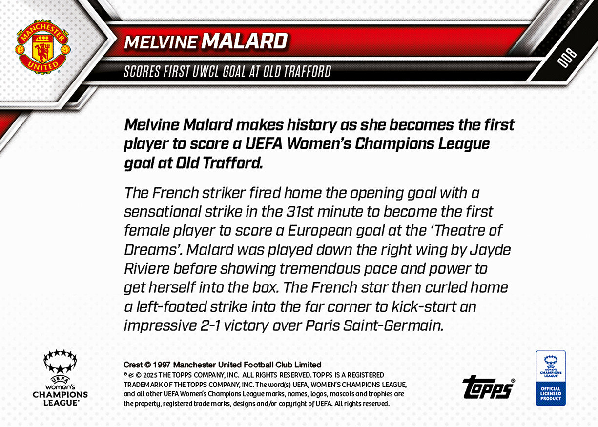 Melvine Malard - 2025-26 UWCL Topps NOW - Card 8 - PR: 231 - Image 7