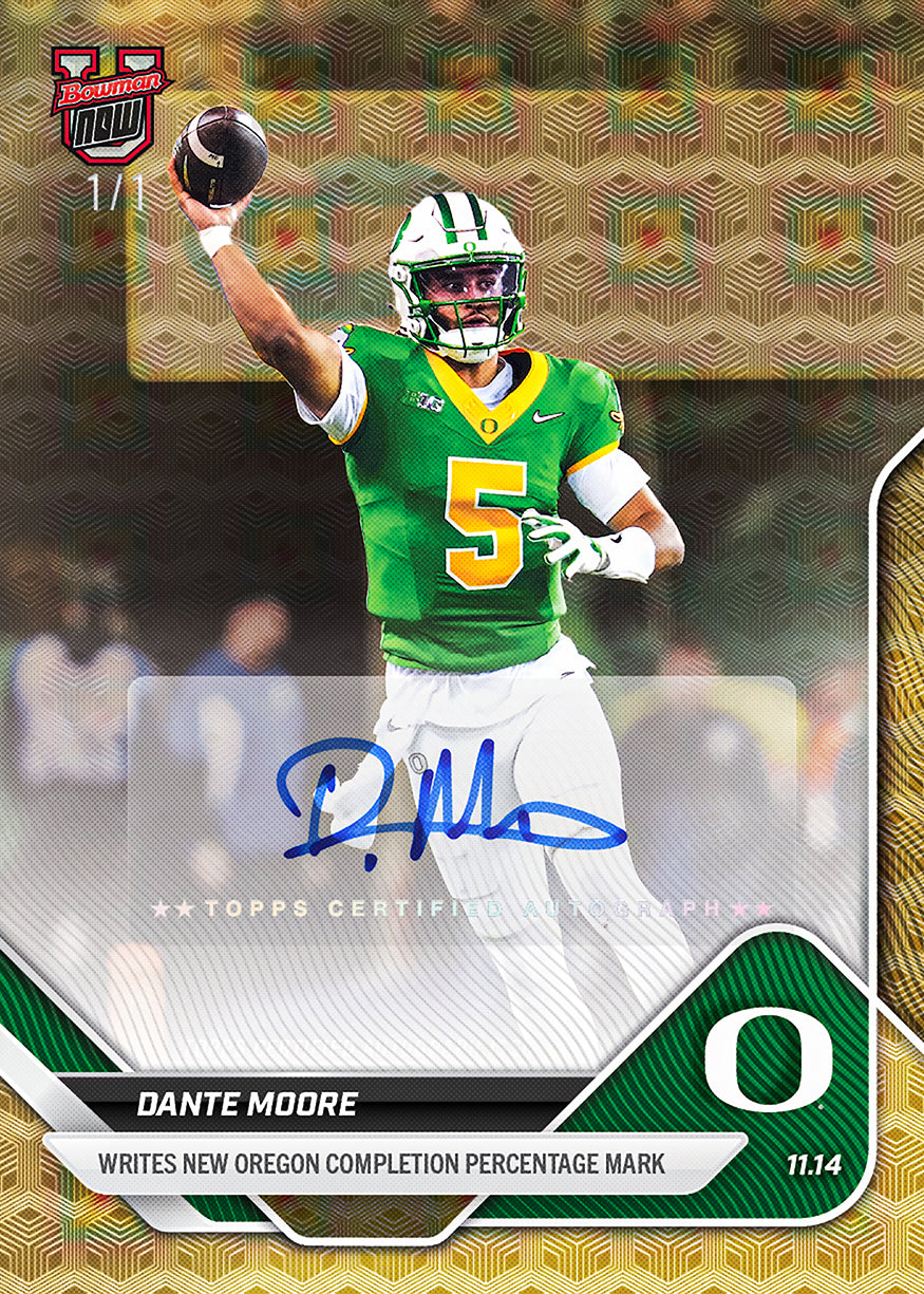 Dante Moore - 2025-26 Bowman U NOW Football - Card 44 - PR: 625 - Image 2
