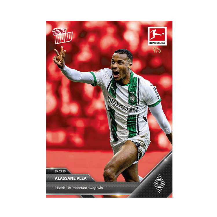 Alassane Plea - 2024-25 Bundesliga Topps NOW Card 145 - PR: 196 - Image 4