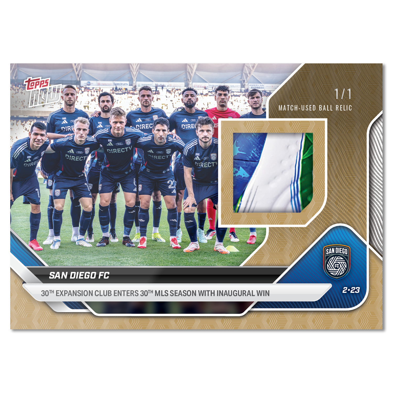 Game-used Ball Relic # to 99 or Lower - San Diego FC - 2025 MLS Topps NOW - Card 4 - Image 3