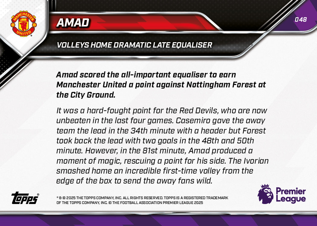 Amad - 2025-26 Premier League Topps NOW - Card 48 - PR: 434 - Image 7