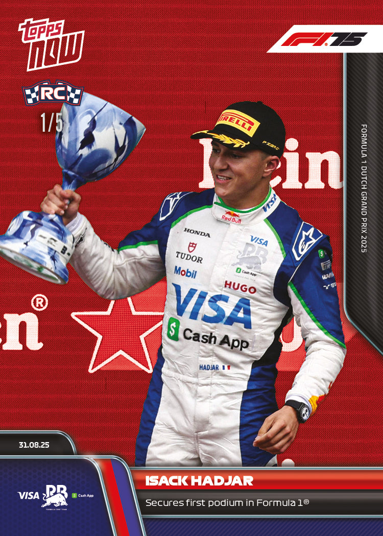 Isack Hadjar - 2025 Formula 1 Topps NOW - Card 58 - PR: 5891 - Image 4