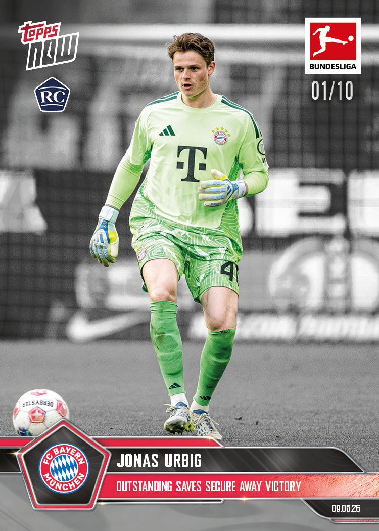 Jonas Urbig - 2025-26 Bundesliga Topps NOW - Card 190 - PR: 1198 - Image 4
