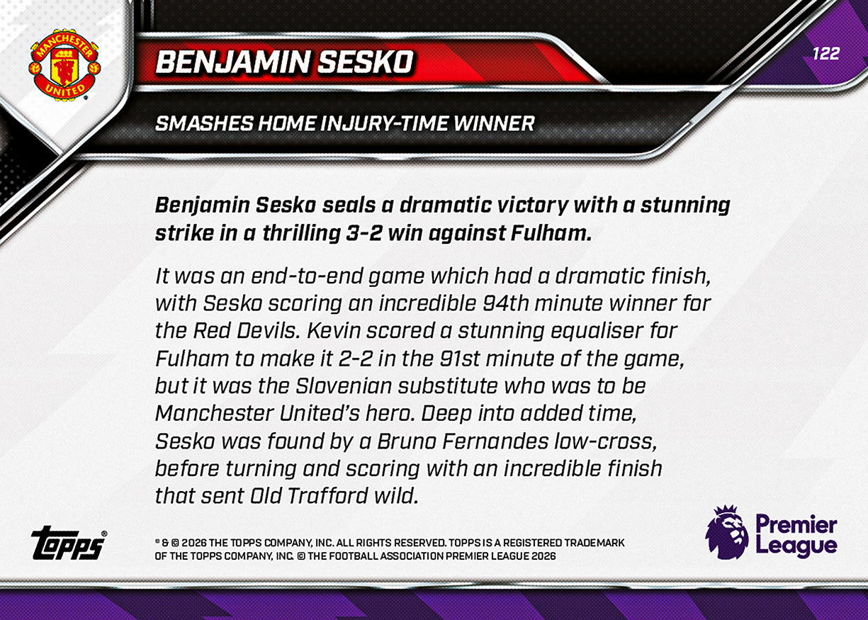 Benjamin Sesko - 2025-26 Premier League Topps NOW - Card 122 - PR: 978 - Image 7