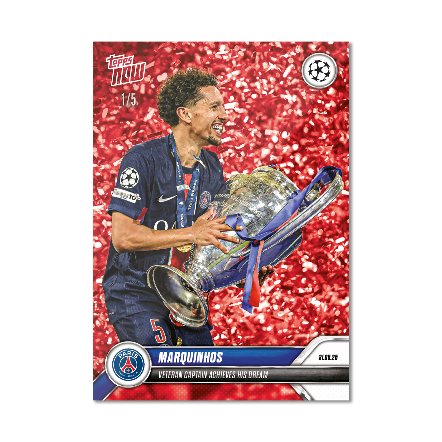 Marquinhos - 2024-25 UCL Topps NOW - Card 160 - LOOK FOR AUTO - PR: 1299 - Image 4